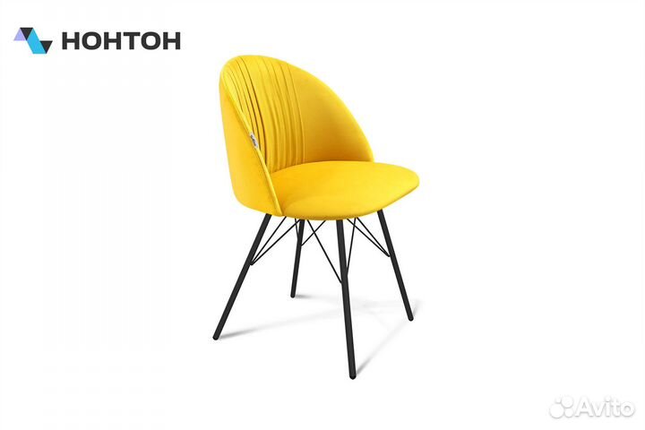 Стул SHT-ST35-1/S37 имперский жёлтый / чёрный муар