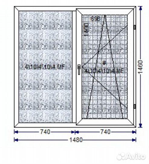 Пластиковое окно 1480*1460 в наличии