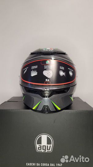 Шлем AGV K6 multi - flash grey/black/lime