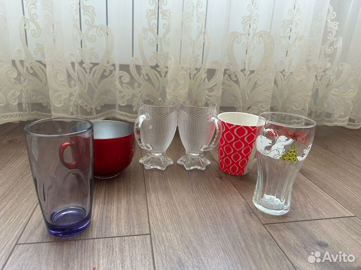 Набор стаканов и чашек новый