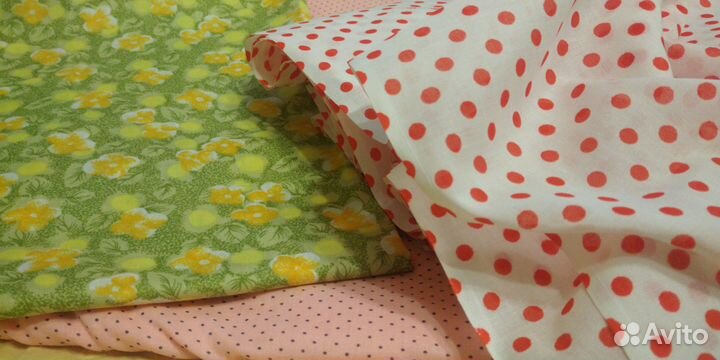 Лен СССР Ткани разные СССР Горошек Фланель и тд