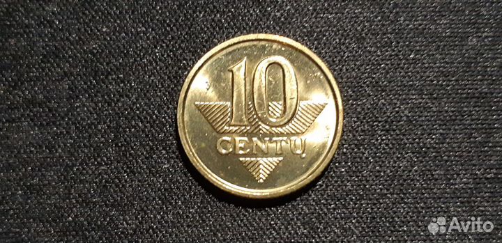 Литва 10 центов 1998 г. UNC