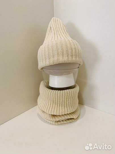 Шапка вязаная +снуд