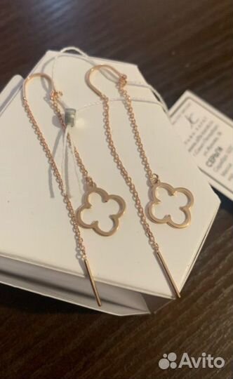 Серьги серебро 925 в позолоченные новые