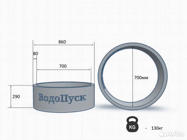 Жб кольцо сквозное кс 7-3 напрямую с завода гост
