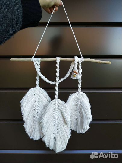 Макраме панно листья