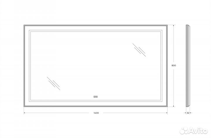 Зеркало BelBagno SPC-kraft-1400-800-LED-TCH-warm