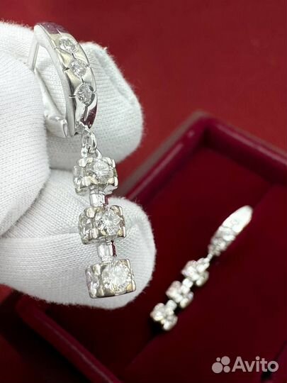 Золотые серьги с бриллиантами 585 / 4.76 гр