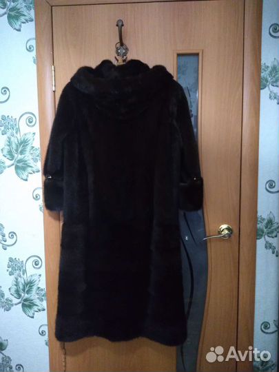 Шуба норковая с капюшоном