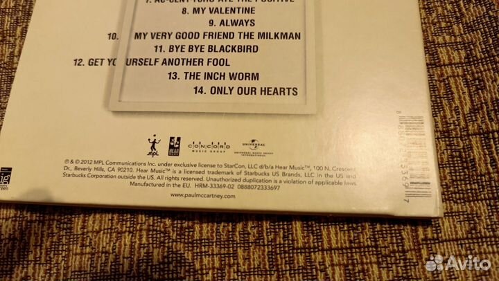 Cd диск фирменный Paul McCartney 2012 EU