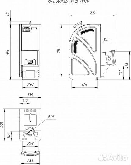 Печь для бани Лагуна-12 ТК (2018) Теплодар
