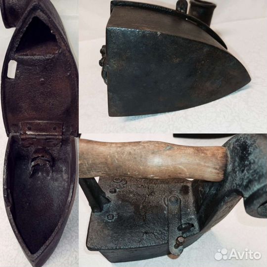 Утюг угольный, с трубой, чугунный, нагреваемый