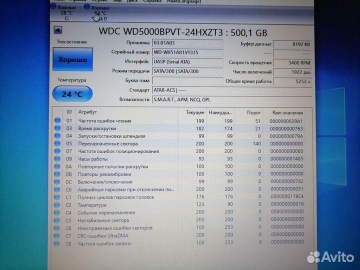 Жесткий диск 1TB 500GB для ноутбука