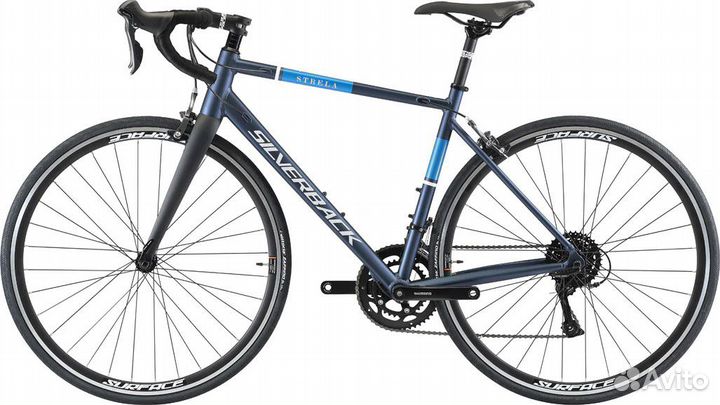 Велосипед silverback strela sport (2023) Satin Matt Blue/Gloss Anodized Sky Blue and White Decals St