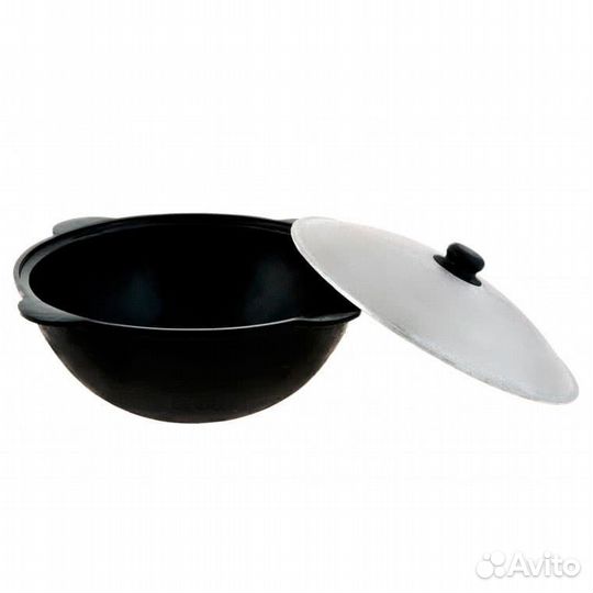 Казан 22л чугунный узбекский с крышкой