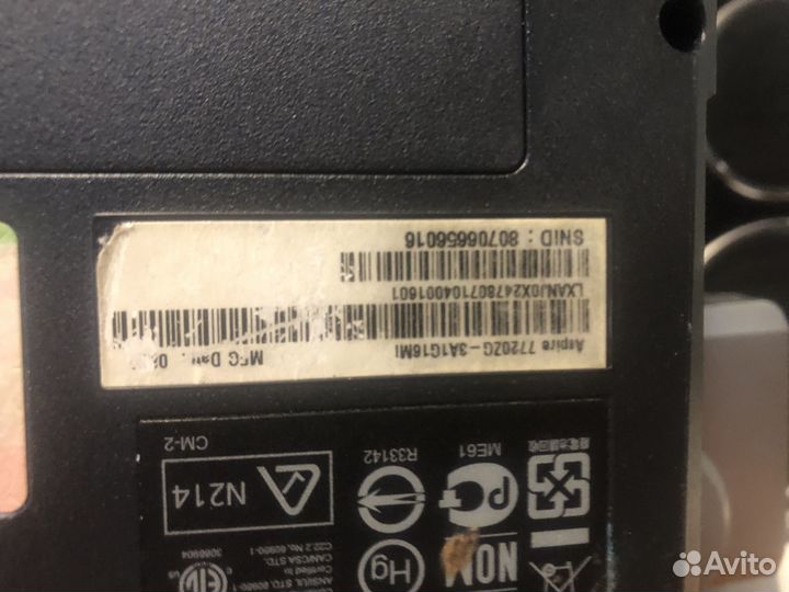 Ноутбук Acer aspire 7720ZG