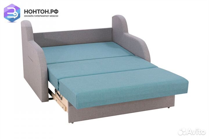 Диван аккордеон Ремикс 2 серо-голубой