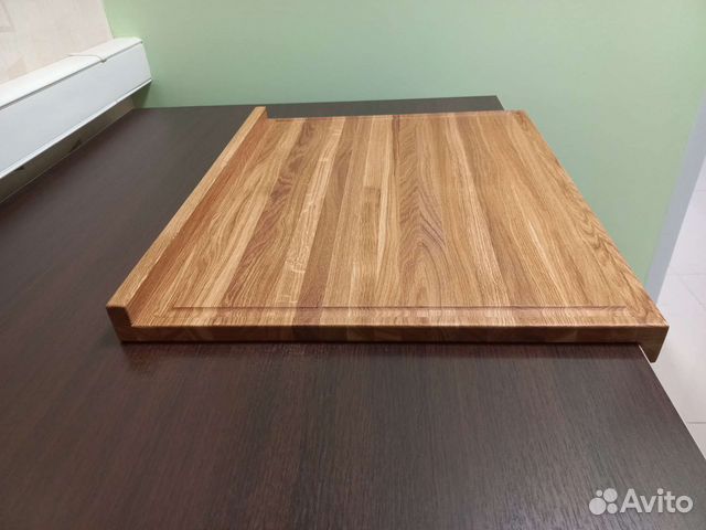 Разделочная доска с 2 упорами 30*32см из массива