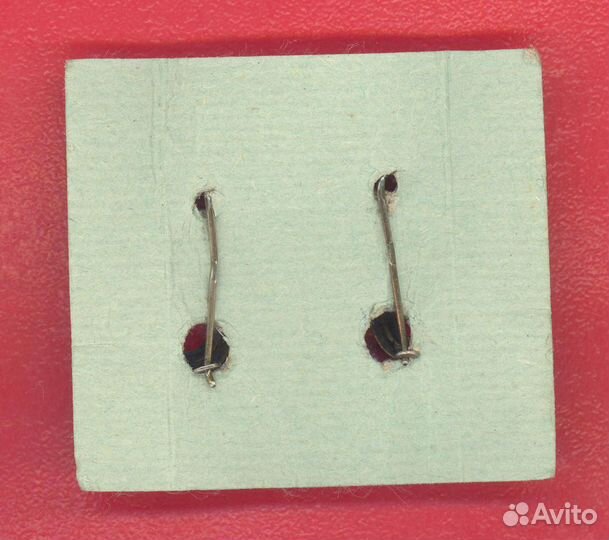 СССР Серьги серебро 875 корунд 8пз Красная Пресня