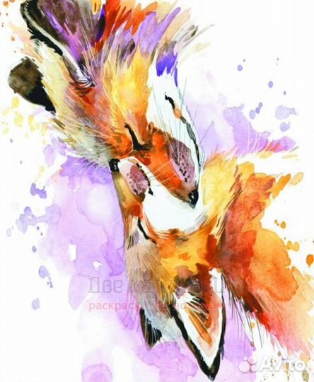 Алмазная мозаика 40x50 Милая пара лис