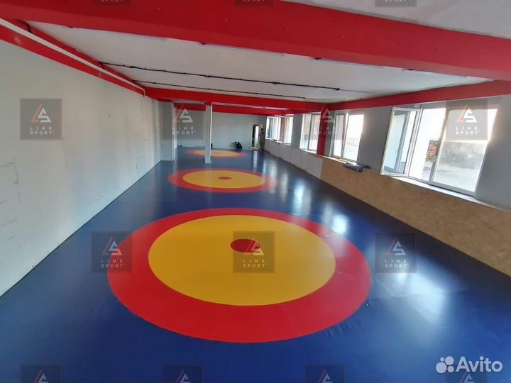 Борцовский ковер 8х8 трехцветный карманы