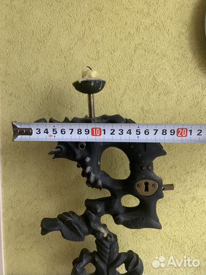 Подсвечник латунь, орех. Ручная работа