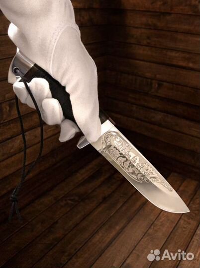 Охотничий нож с гравировкой 95Х18 Волк