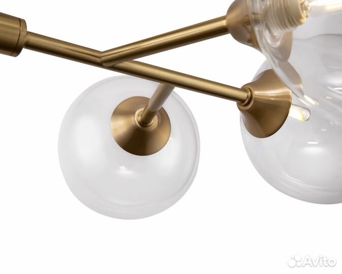 Люстра металл и стекло в спальню модерн