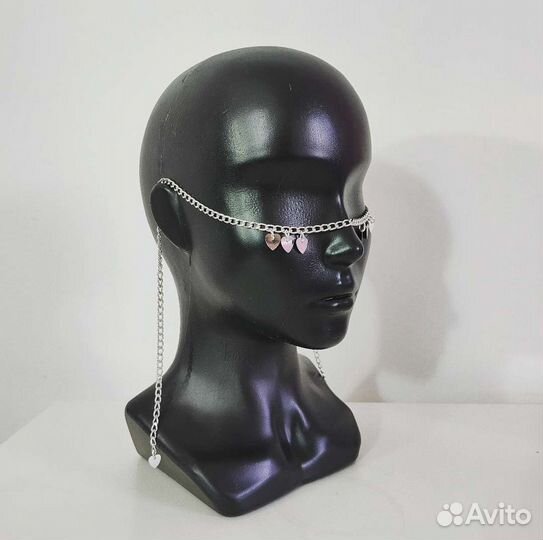 Цепь на лицо украшение на лицо маска цепь на вечер