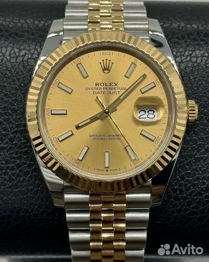 Часы Rolex date just gold dial jubilee