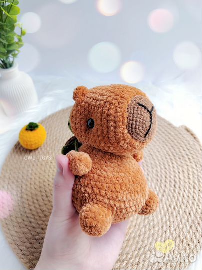 Вязаная мягкая плюшевая игрушка капибара