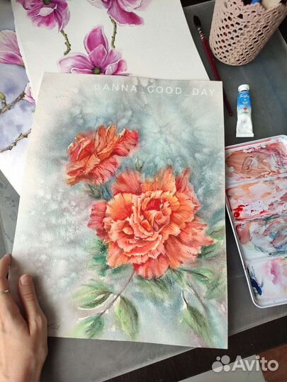 Индивидуальное занятие по рисованию, акварель