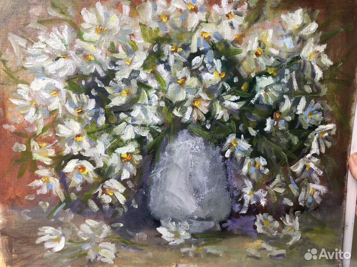 Картина маслом «Ромашки»