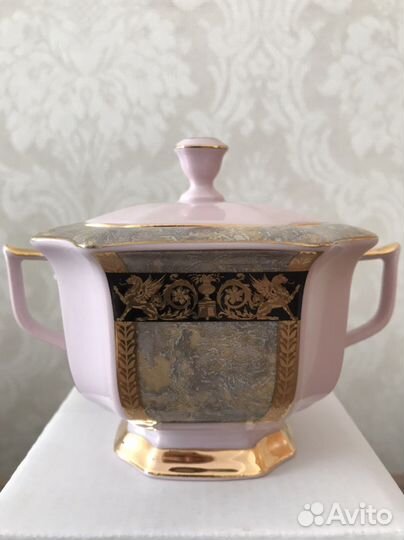 Набор посуды из розового фарфора, H&C, Чехия