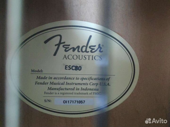 Гитара акустическая Fender ESC80
