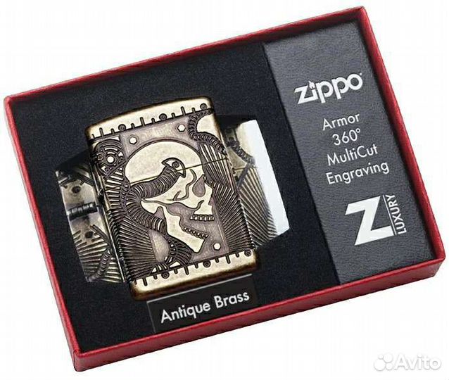Zippo 29268 Armor Steampunk Skull, новая