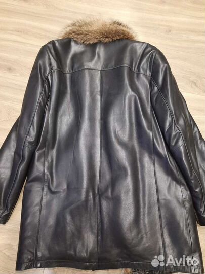 Зимняя Кожаная куртка мужская