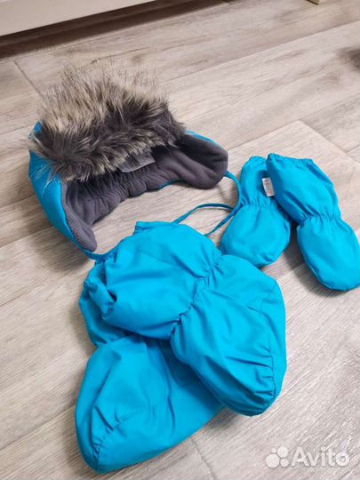 Шапка Lassie, пинетки, митенки