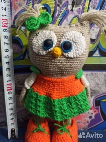 Вязаная игрушка сова.Ручная работа