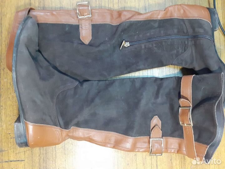 Сапоги женские комбинированный (замша/кожа) 38 р