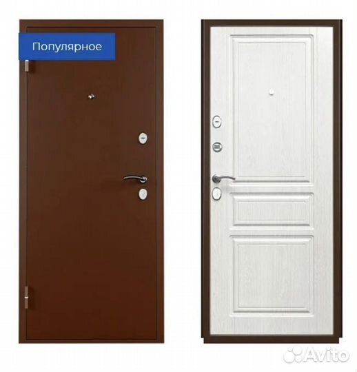 Дверь стальная титан ясень белоснежный