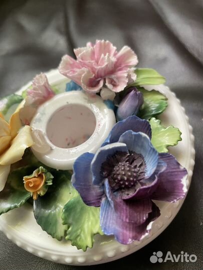 Подсвечник костяной фарфор Crown Staffordshire