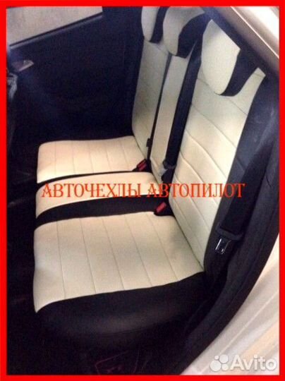 Чехлы Автопилот Ford Focus 3 из экокожи чёрно-беж