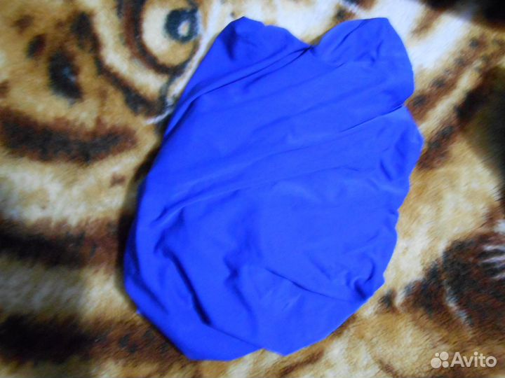 Однотонный синий чехол на стул (Новый)