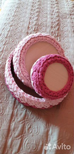 Трикотажные корзинки ручной работы