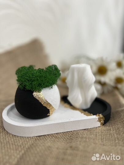 Набор из гипса, свечи, подарок