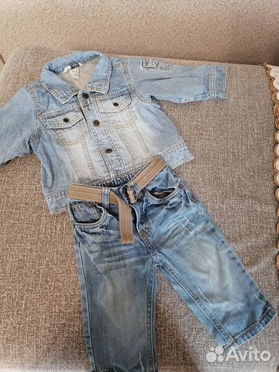 Джинсовый костюм для мальчика 74