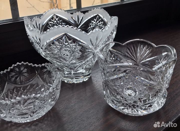 Хрустальные салатники и вазы