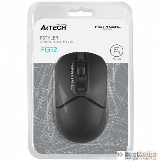 Беспроводная мышь A4Tech Fstyler FG12 черная