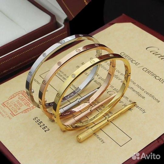 Браслет Cartier серия Love тонкий 5 мм. с отвёртко